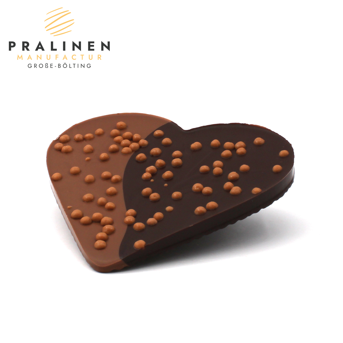 13114-dunkle-Vollmilch2 Schokoladenherz Dunkel-Vollmilch, Dunkle-Vollmilch Herz aus Schokolade