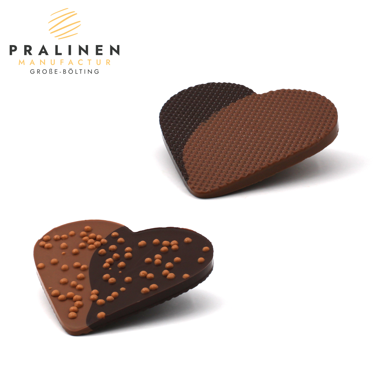 13114-dunkle-Vollmilch3 Schokoladenherz Dunkel-Vollmilch, Dunkle-Vollmilch Herz aus Schokolade