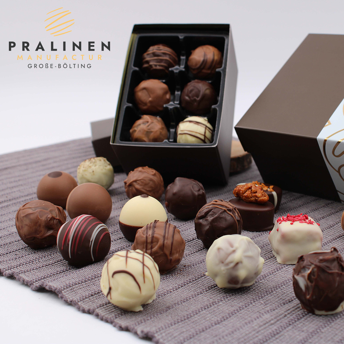 Pick und Mix 12 Pralinen selbst zusammenstellen, Pralinen online zusammenstellen, Pralinenbox zusammenstellen, Pralinen aussuchen, pick und mix