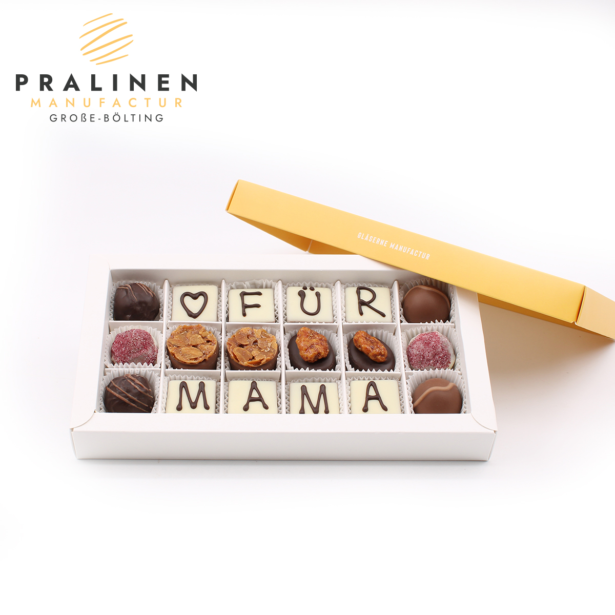 17197_fürMamaNeu Geschenk für Mama, Pralinenbox zum Muttertag, Schokolade für besondere Anlässe, Geschenk Muttertag, Geschenk Vatertag, Geschenk Silvester, Gastgeschenk