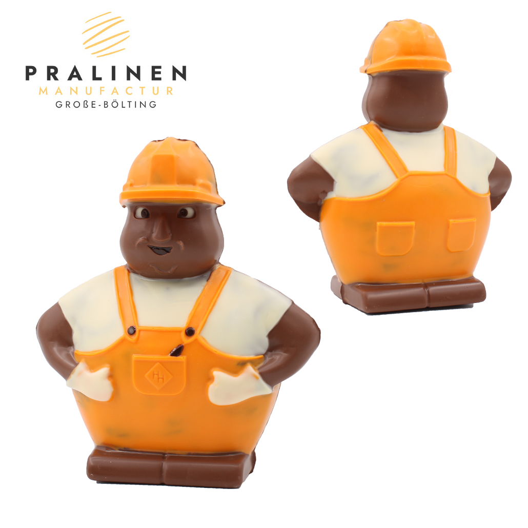 14597_orange Geschenk für Handwerker, Handwerker Schokolade, Schokoladenfigur