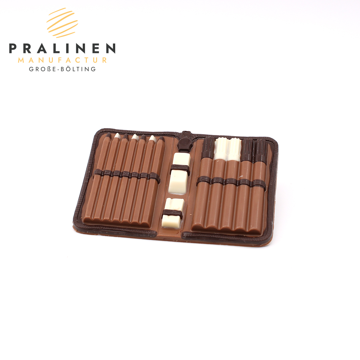 14152_Etui-2 Geschenk zur Einschulung, Schokofigur Einschulng, Schoko Etui, Schoko Schultafel