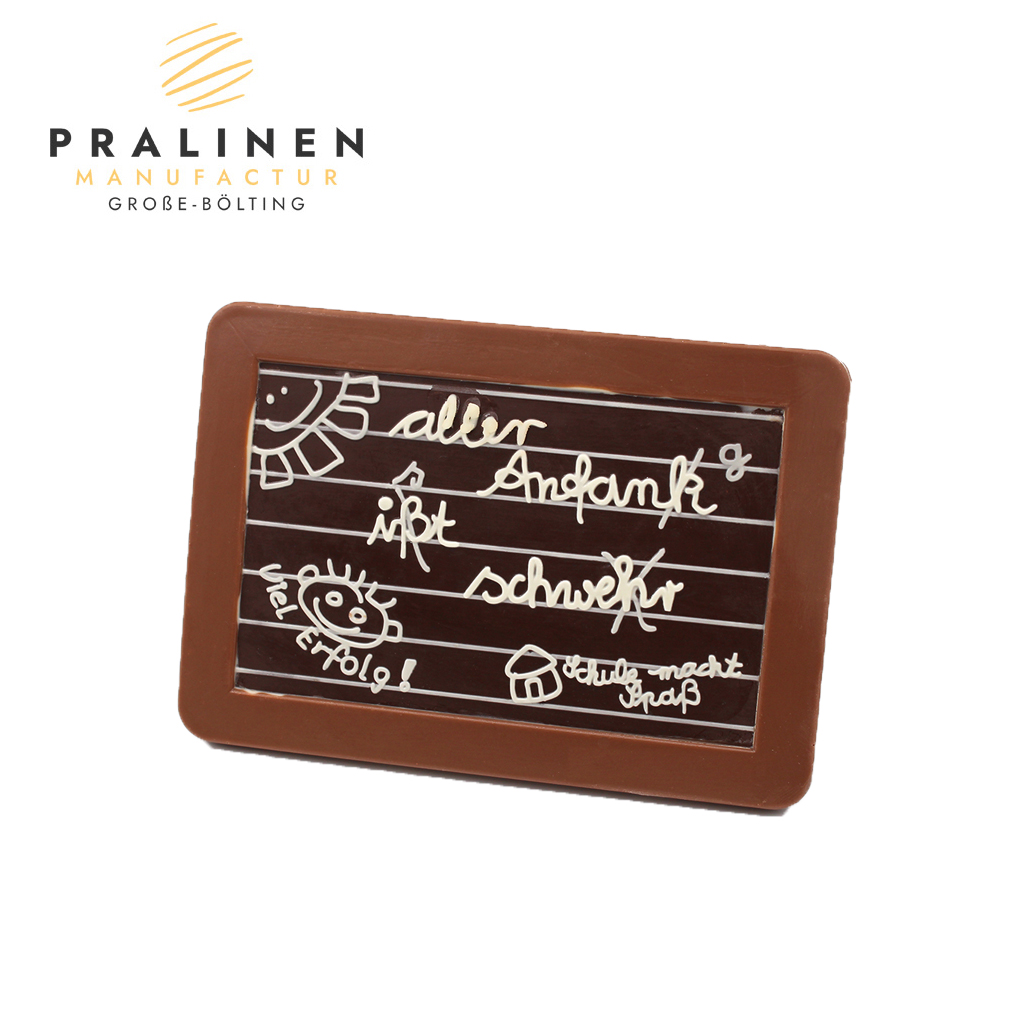 14153_Schülertafel Geschenk zur Einschulung, Schokofigur Einschulng, Schoko Etui, Schoko Schultafel
